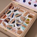Wooden Box Natural Crystal Raw Stones Set