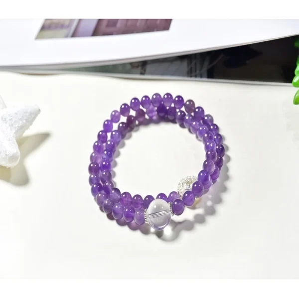 Natural Amethyst Multi-Circle Bracelet