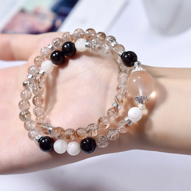 Natural Black Crystal Super Bracelet