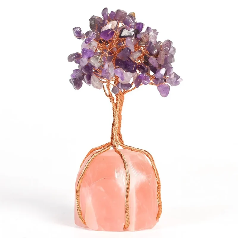 Rose Quartz Base Wire - Wrapped Crystal Tree