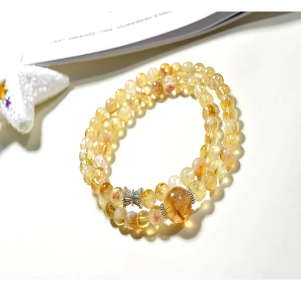 Natural Yellow Azeztulite Crystal Bracelet