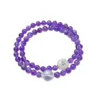 Natural Amethyst Multi-Circle Bracelet