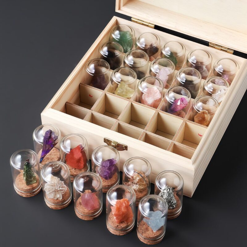 Glass Bottle Style Crystal Raw Stone Set