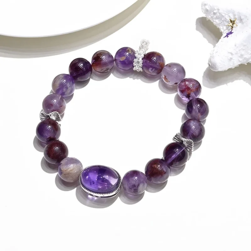 Spiritual Beads with Purple Shadows