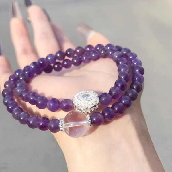 Natural Amethyst Multi-Circle Bracelet