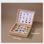 Wooden Box Natural Crystal Raw Stones Set