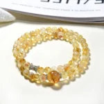 Natural Yellow Azeztulite Crystal Bracelet