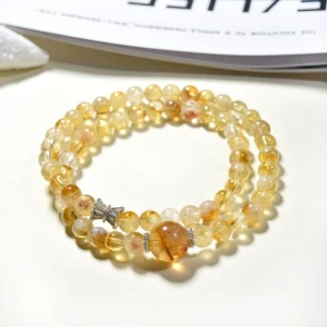 Natural Yellow Azeztulite Crystal Bracelet