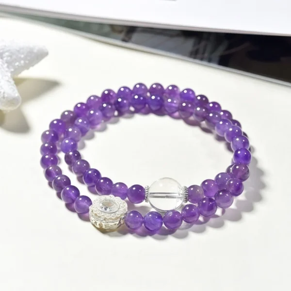 Natural Amethyst Multi-Circle Bracelet