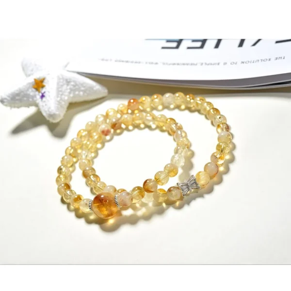 Natural Yellow Azeztulite Crystal Bracelet