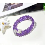 Natural Amethyst Multi-Circle Bracelet