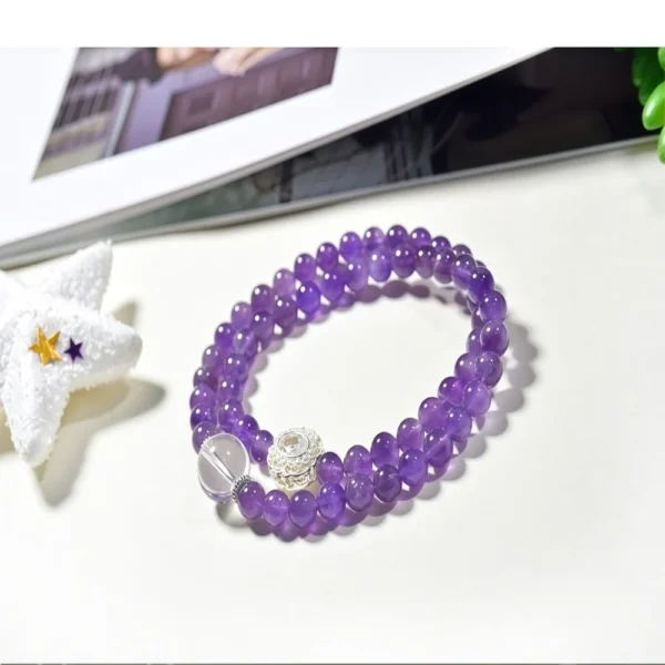 Natural Amethyst Multi-Circle Bracelet