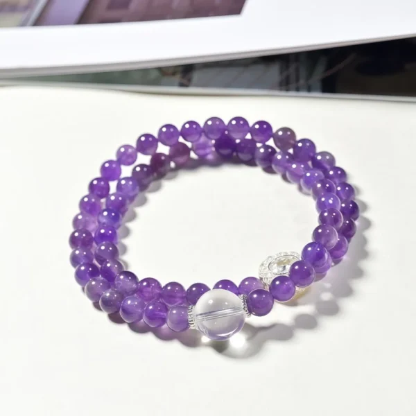 Natural Amethyst Multi-Circle Bracelet