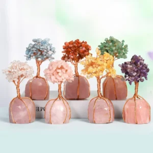 Rose Quartz Base Wire - Wrapped Crystal Tree