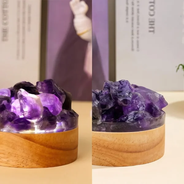 Crushed Crystal Column Stones Night Light