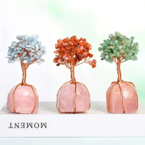 Rose Quartz Base Wire - Wrapped Crystal Tree