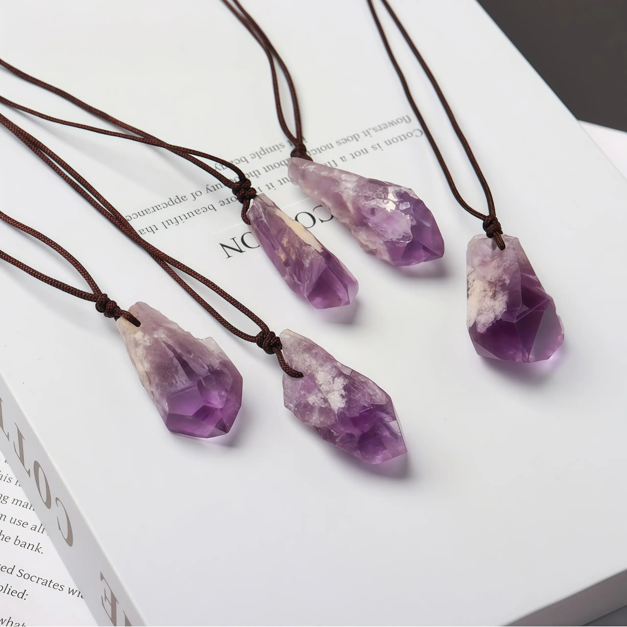 Natural Brazilian Amethyst Scepter Pendant