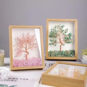 Natural Crystal Money Tree Photo Frame Ornament