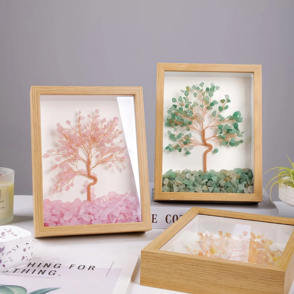 Natural Crystal Money Tree Photo Frame Ornament