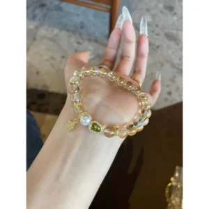 Brazilian Citrine and Green Tourmaline Crystal Bracelet1