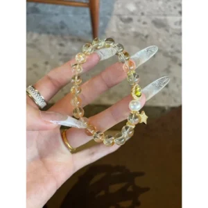 Brazilian Citrine and Green Tourmaline Crystal Bracelet