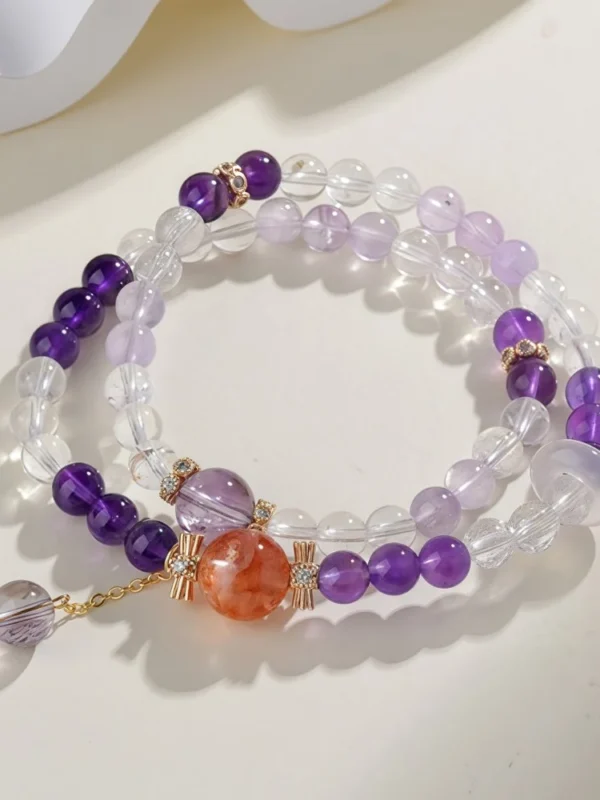 White Aura Amethyst Hoops1