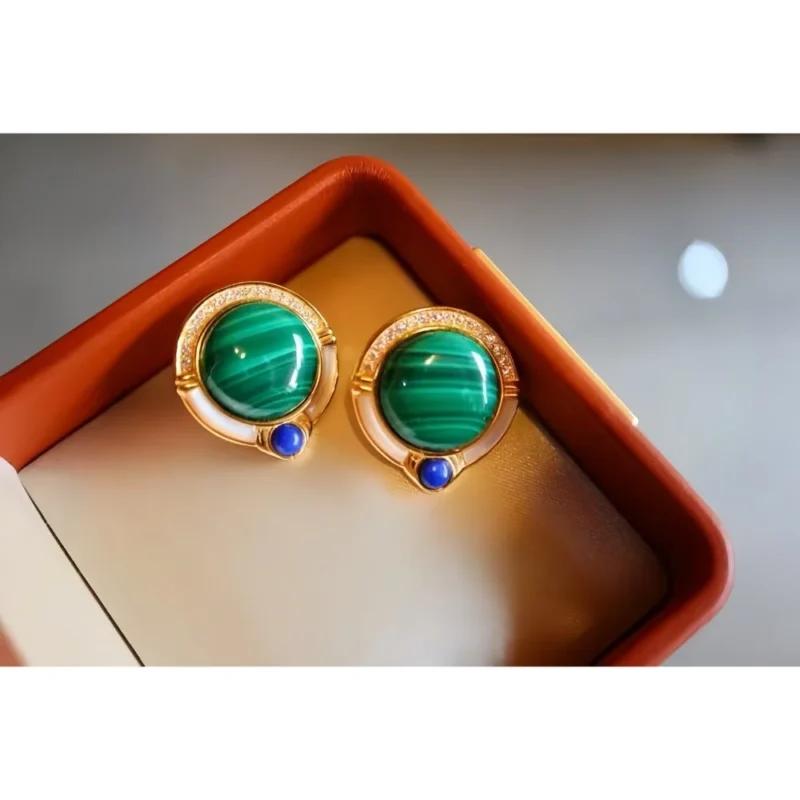 Natural Malachite Earrings