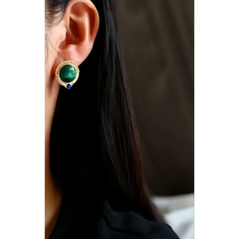 Natural Malachite Earrings