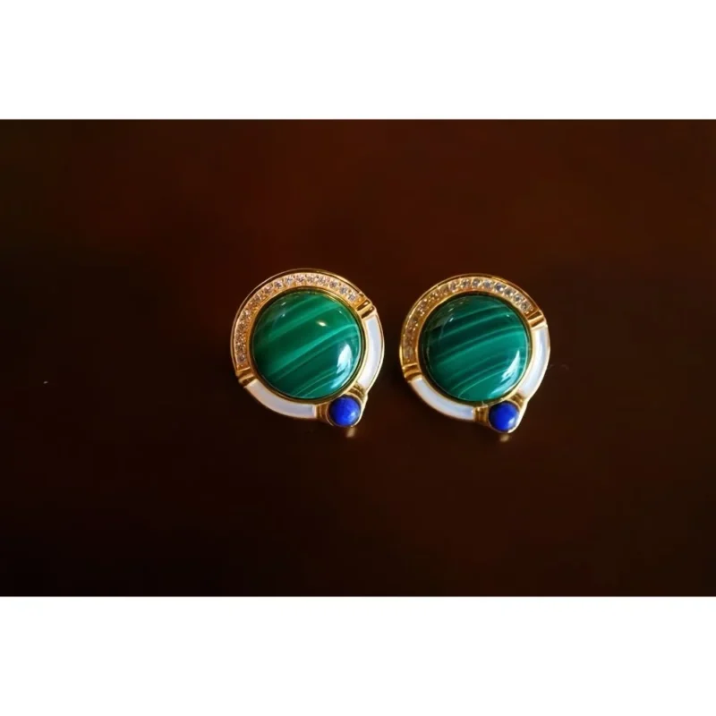 Natural Malachite Earrings