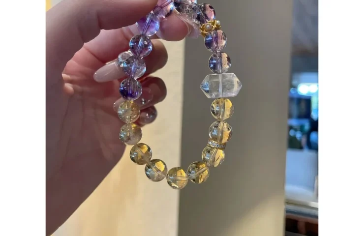 Yellow and Purple Crystal Bracelet4