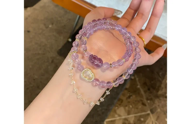 Amethyst Pi Xiu Double-Wrap Bracelet4