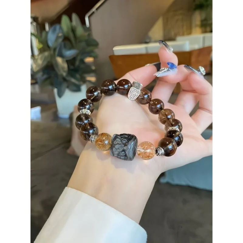 Black Feather Power Crystal Bracelet