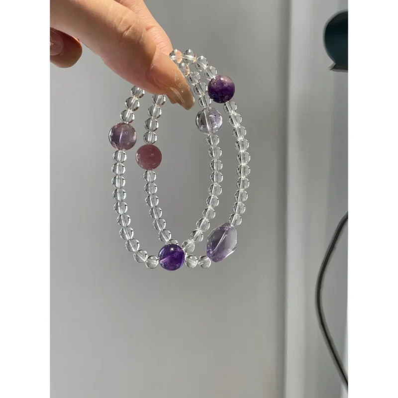 Clear Quartz Multi-Gem Double-Strand Bracelet