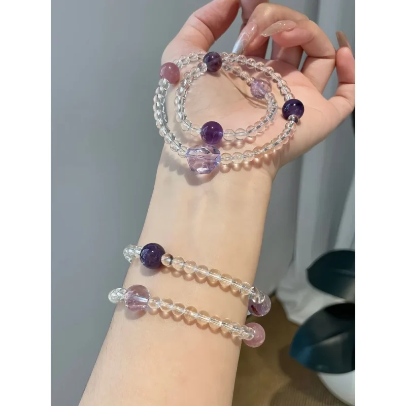 Clear Quartz Multi-Gem Double-Strand Bracelet
