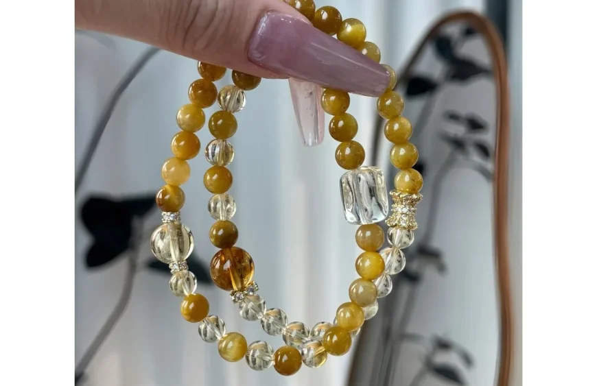Dual Yellow Unity Double-Strand Crystal Bracelet3