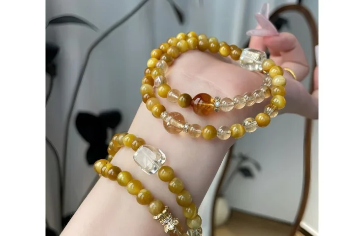 Dual Yellow Unity Double-Strand Crystal Bracelet6