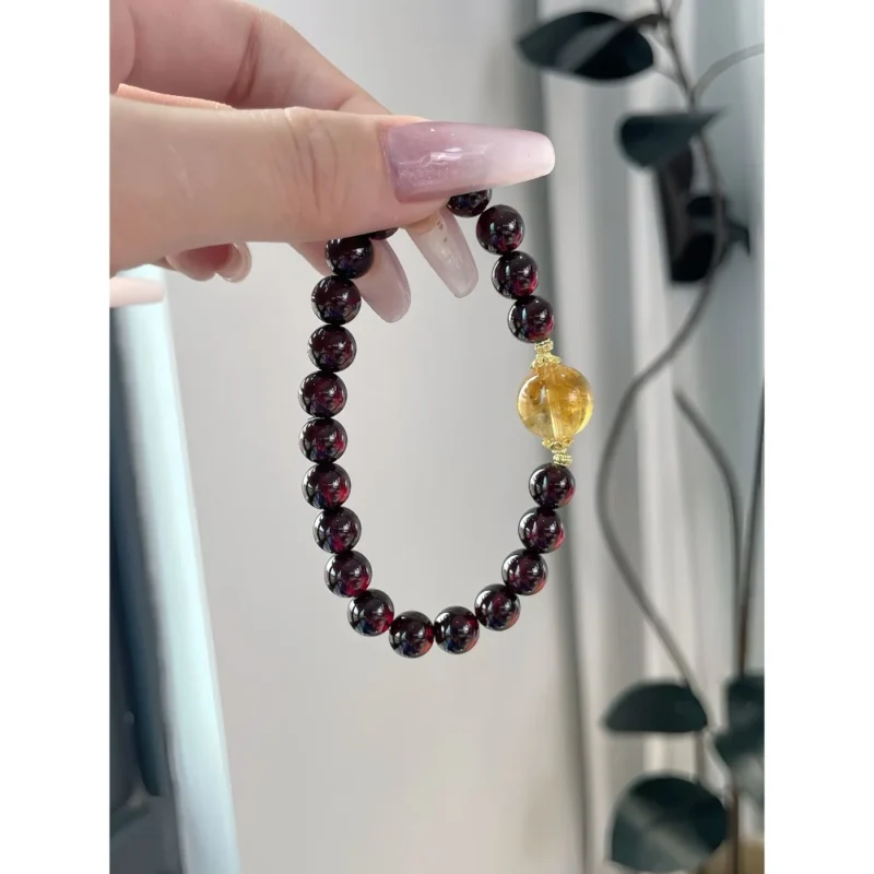 Garnet & Yellow Tower Quartz Bracelet