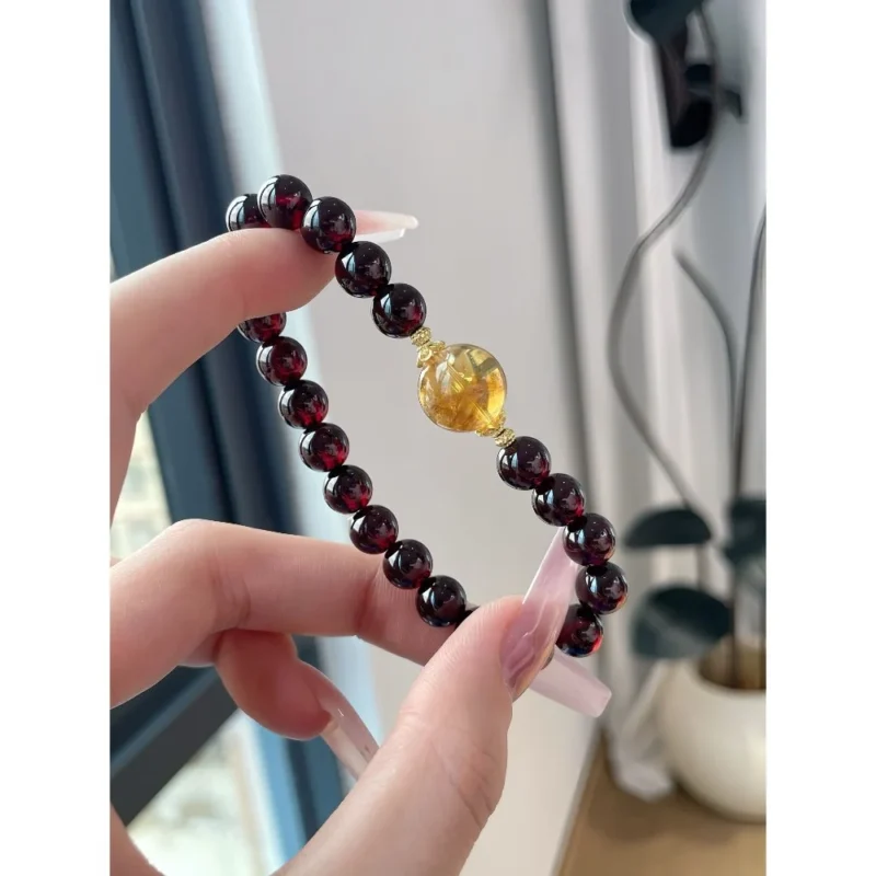 Garnet & Yellow Tower Quartz Bracelet
