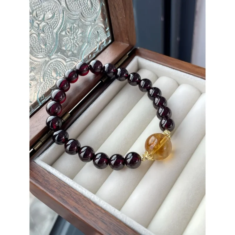 Garnet & Yellow Tower Quartz Bracelet