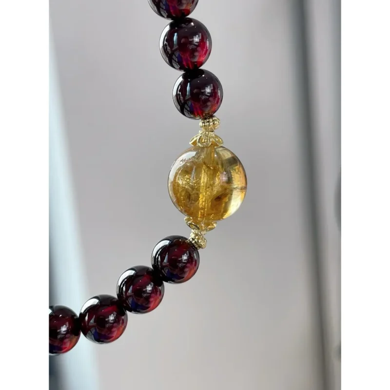 Garnet & Yellow Tower Quartz Bracelet
