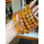 Gradient Red Rubber Flower Agate Bracelet