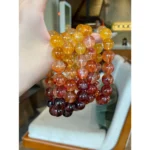 Gradient Red Rubber Flower Agate Bracelet