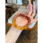 Gradient Red Rubber Flower Agate Bracelet
