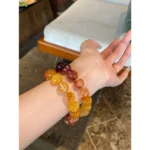 Gradient Red Rubber Flower Agate Bracelet