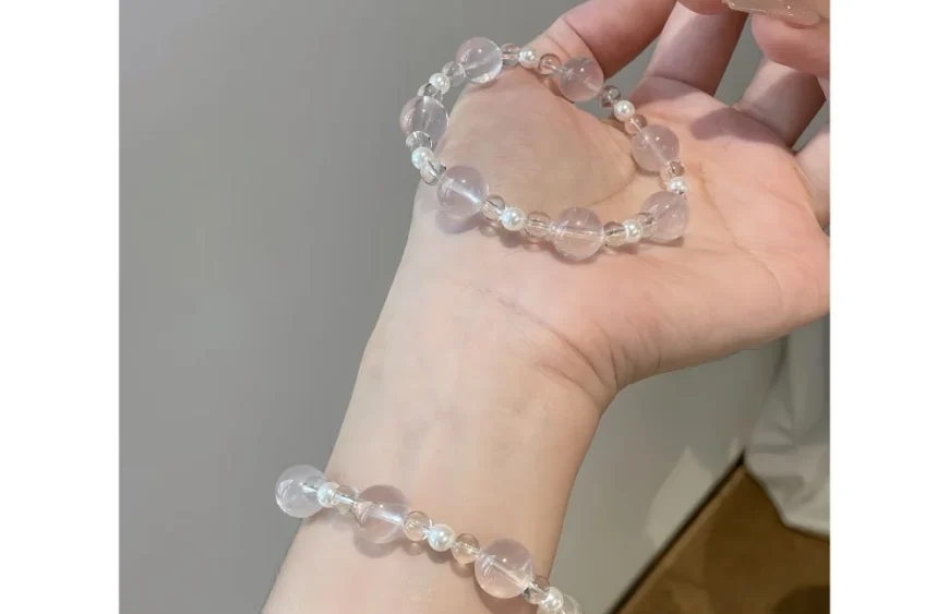 Pink & White Bubble Crystal Bracelet3