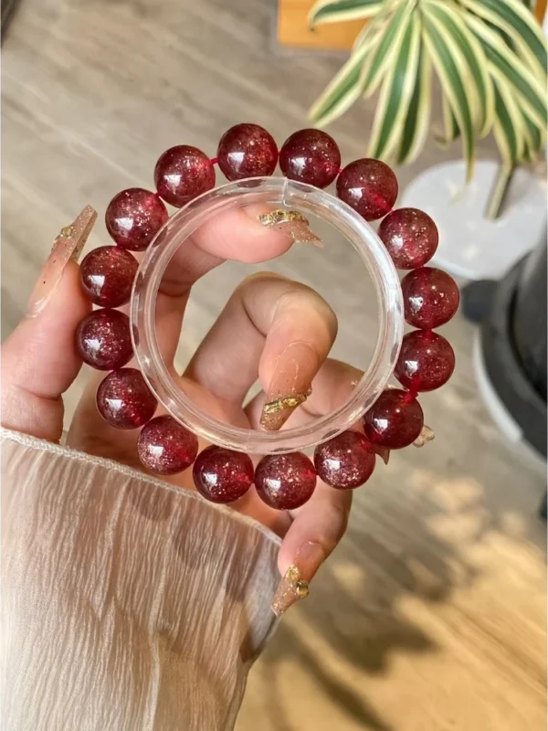 Starlight Cherry Strawberry Quartz Bracelet