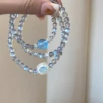 Triple-Strand Gray Moonstone Crystal Bracelet