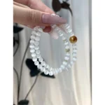 White Cat's Eye & Honey Crystal Bracelet