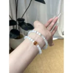 White Cat's Eye & Honey Crystal Bracelet