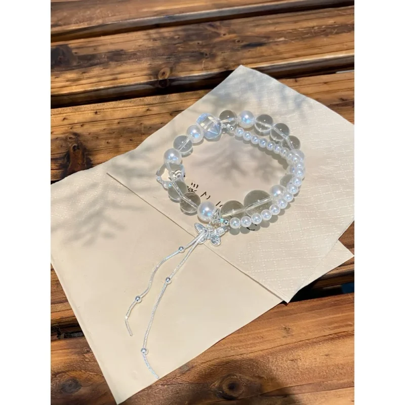 White Crystal Butterfly Bracelet